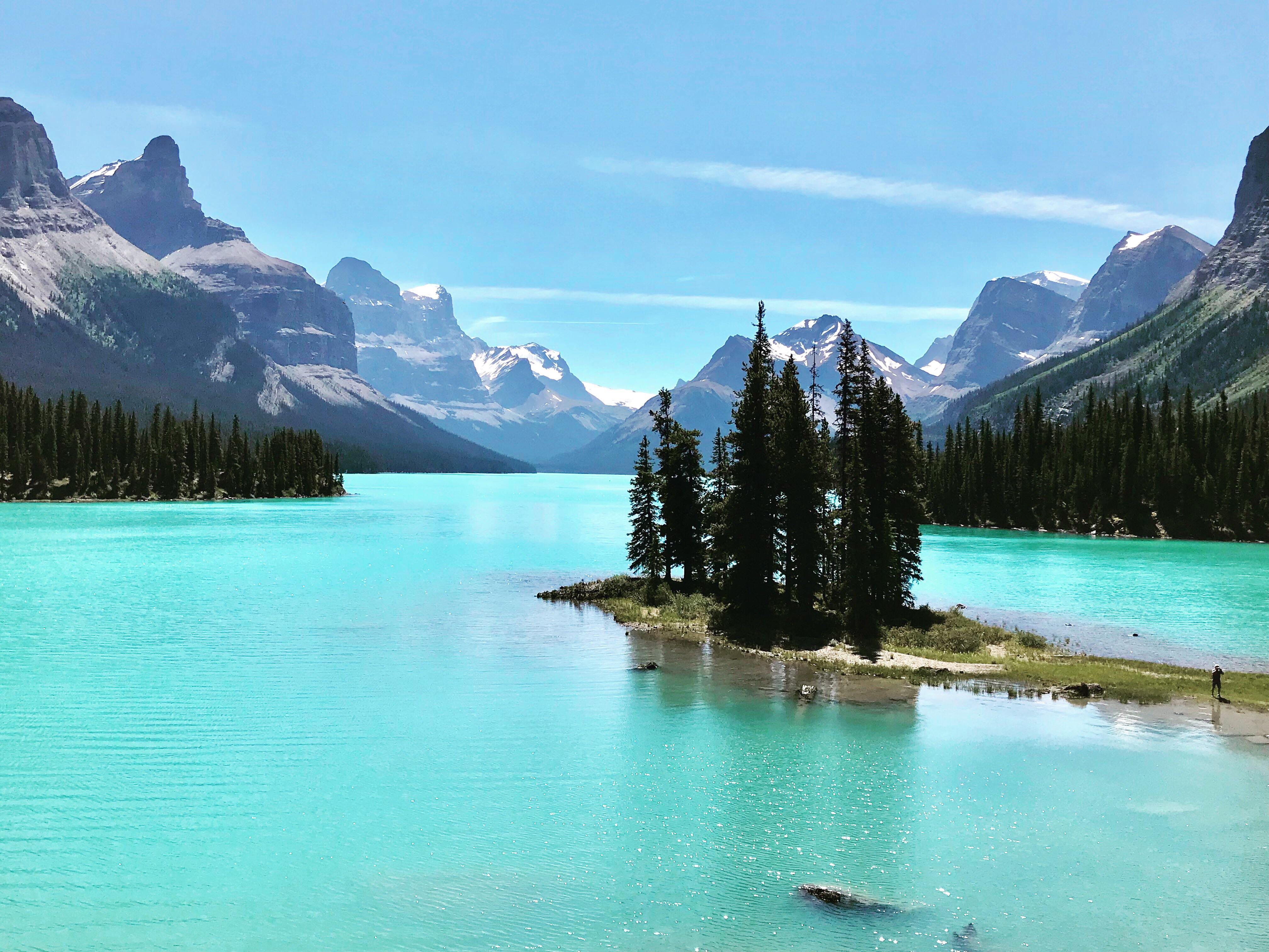 The lake is famed for the colour of its azure water, the surrounding peaks, . Canoed 28km Yesterday On Maligne Lake In Jasper Alberta This Is Where We Turned Around Spirit Island Amazing Trip R Canoeing