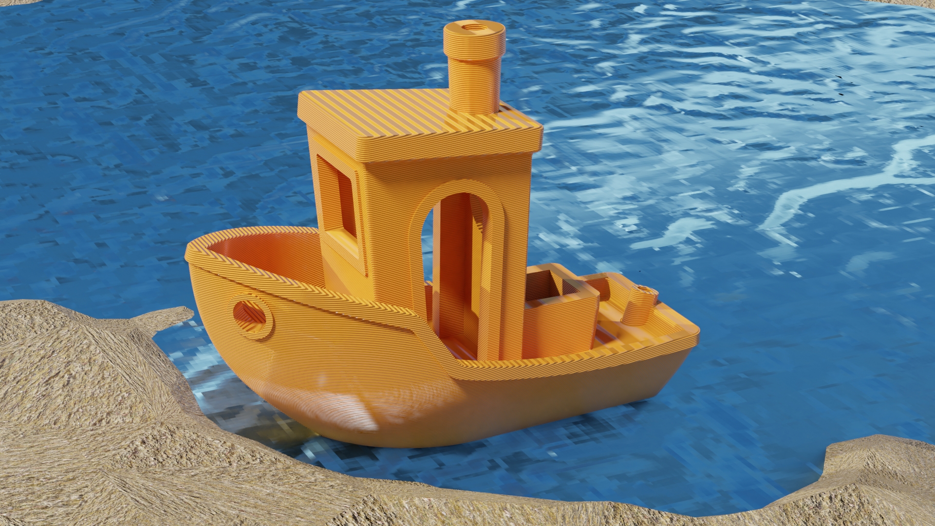 3d Printed Like Texture Benchy Blender