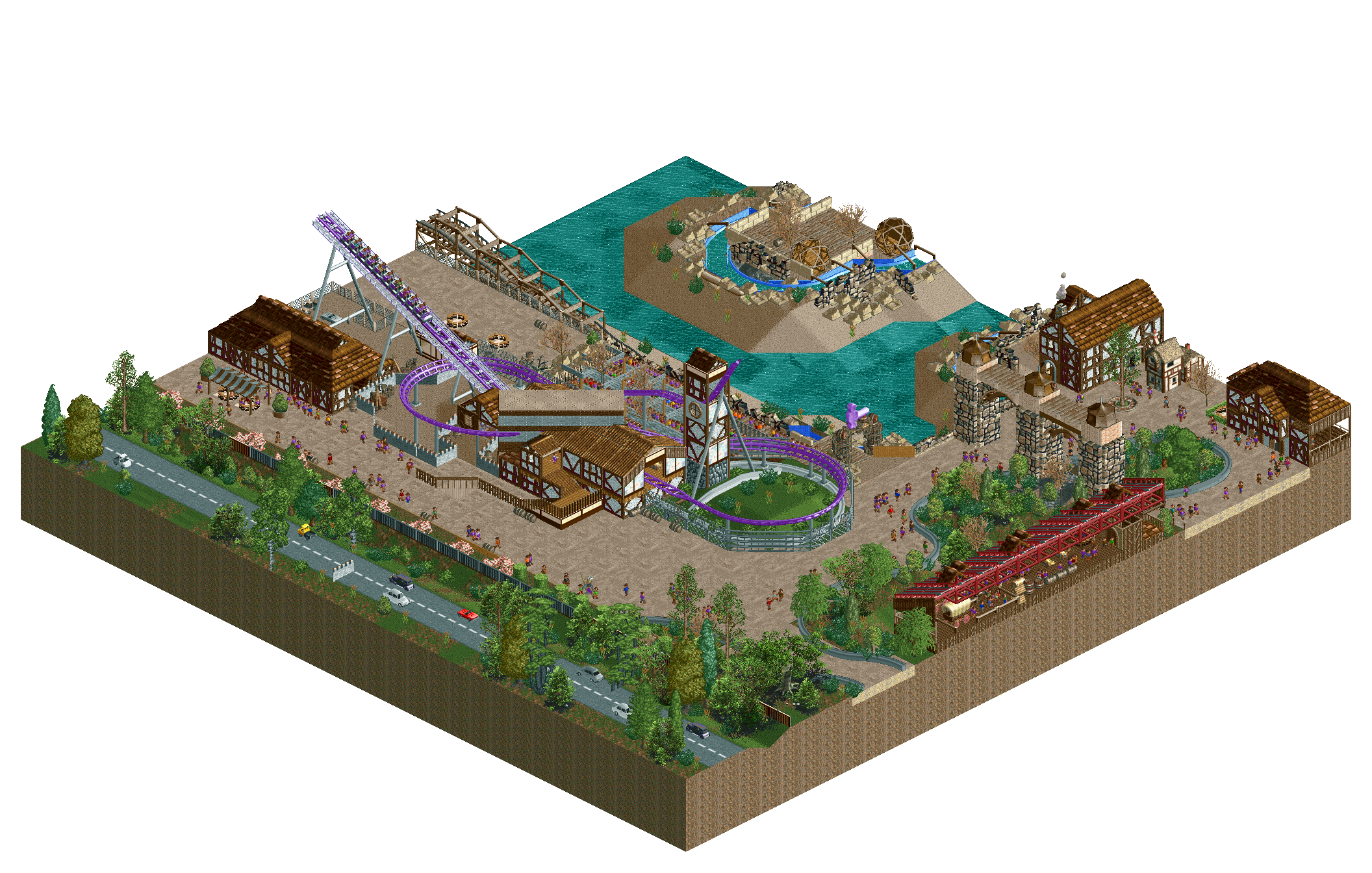 Recreation Of Vekoma S Boomerang At Energylandia In Poland For The Latest Dkmp Mini Contest I Managed To Leave A Piece Of Castle Wall On The Road For The Final Submission D Oh Rct