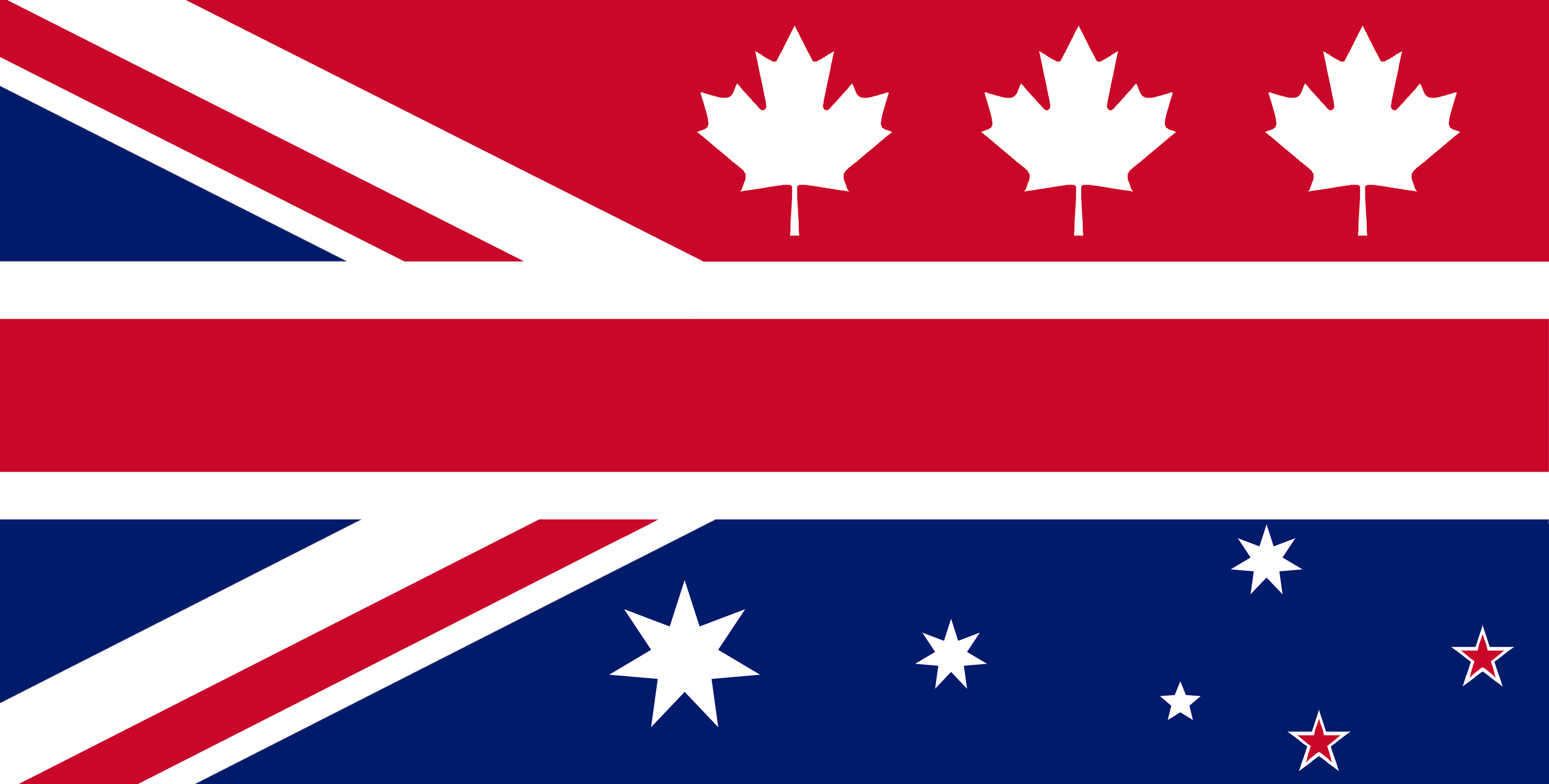 The australian flag adopted in 1901 also has the union flag in the canton and the southern cross on the fly. A CANZUK Flag - (Canada, Australia, New Zealand, United Kingdom) : vexillology