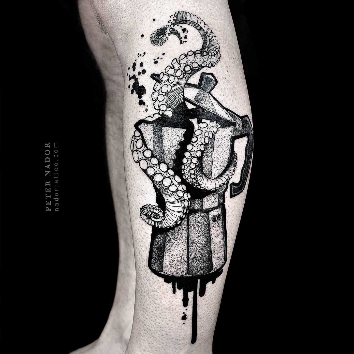 My First Tattoo. The Cofftopus. Or Octoffee. Done In Hungary By @Nador. Tattoo (Ig) : R/Tattoo 1440_x_1440_jpg