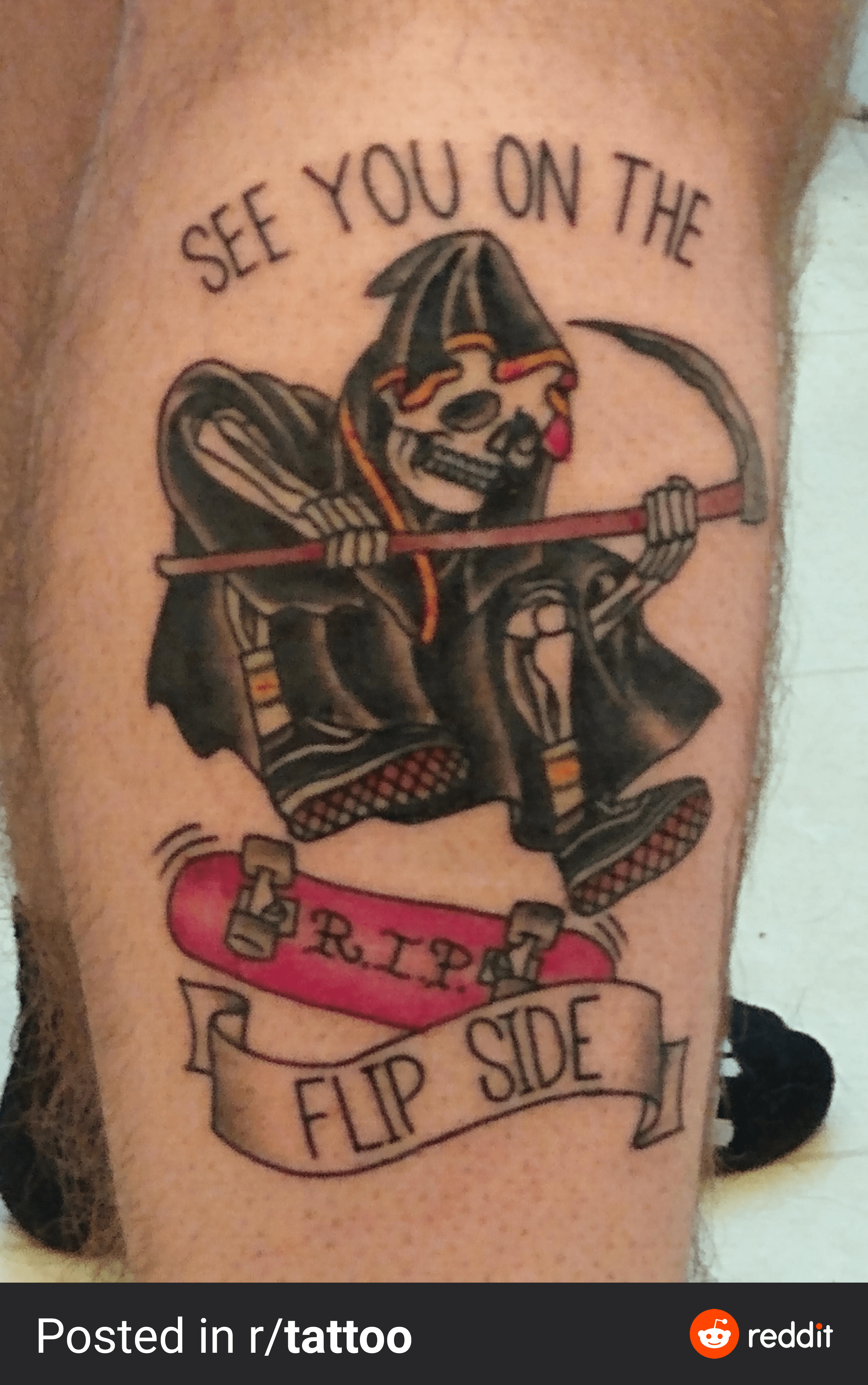 I Need Some Ideas For Filler I Can Put Under This Tattoo. There's About 2-4 Inches Of Space Left Under It. Trying To Keep With The Death/2000'S Pop Punk Theme : R/Tattooideas 4423_x_2771_png