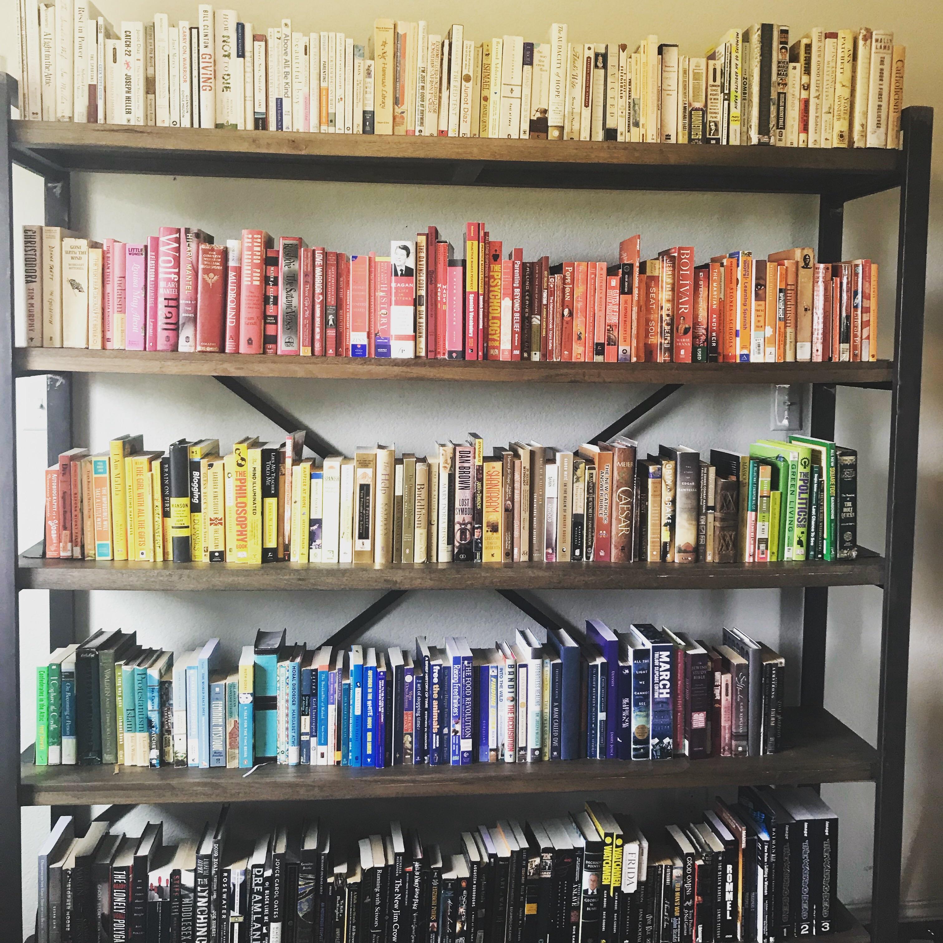Primary, secondary, and tertiary colors. Finally Took The Leap And Color Coded My Bookshelf There S Not Any Logic To It Anymore But It Makes My Heart Happy Bookshelf