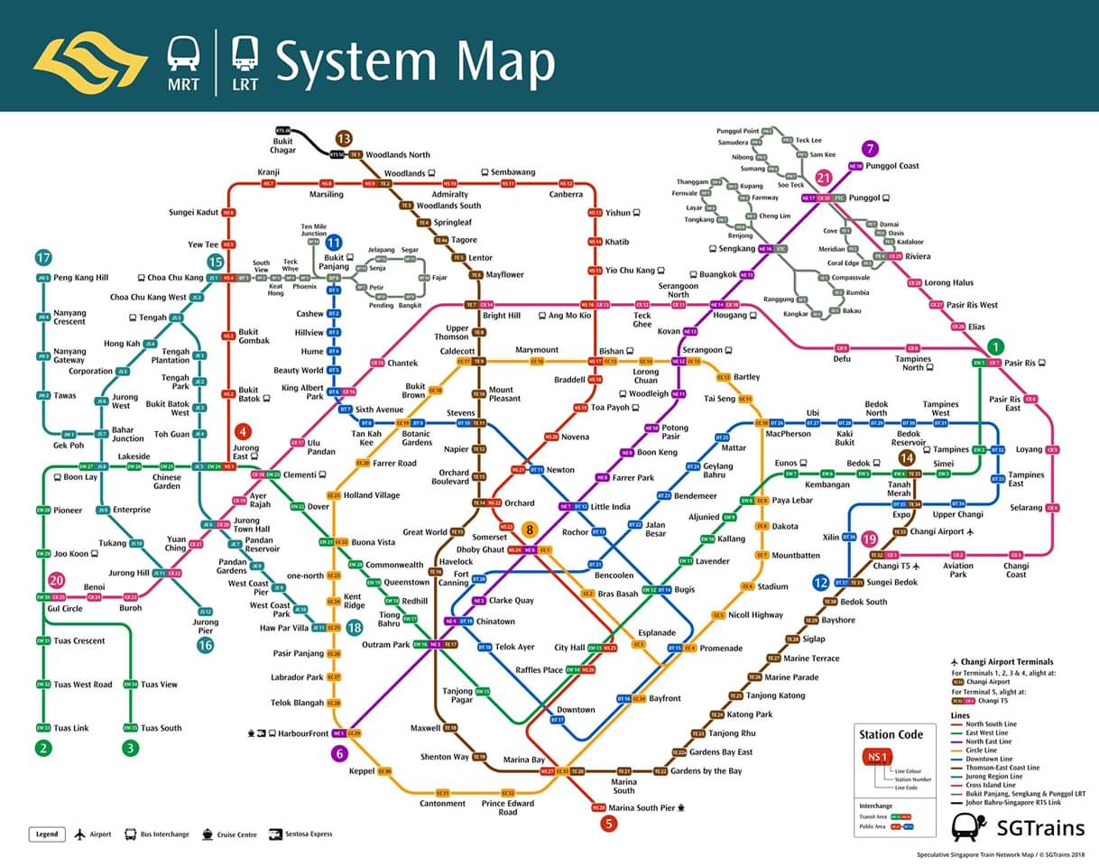 This mrt line is going to have 24 mrt stations and 24km. Mrt Map Of Singapore