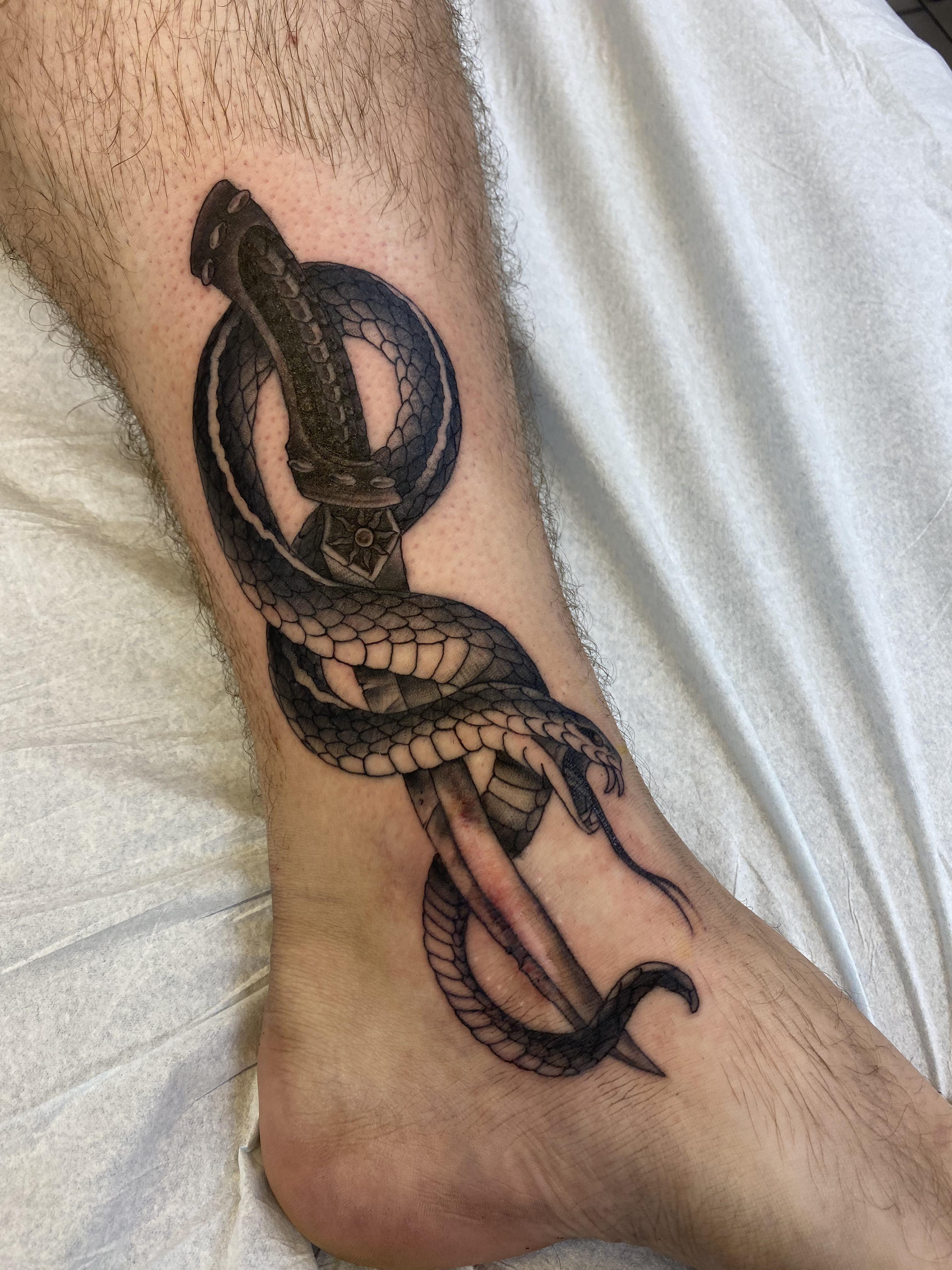Snake And Dagger, Scar Coverup By Jeff Mccullen Signature Tattoo Ferndale, Mi : R/Tattoos 4032_x_3024_jpg