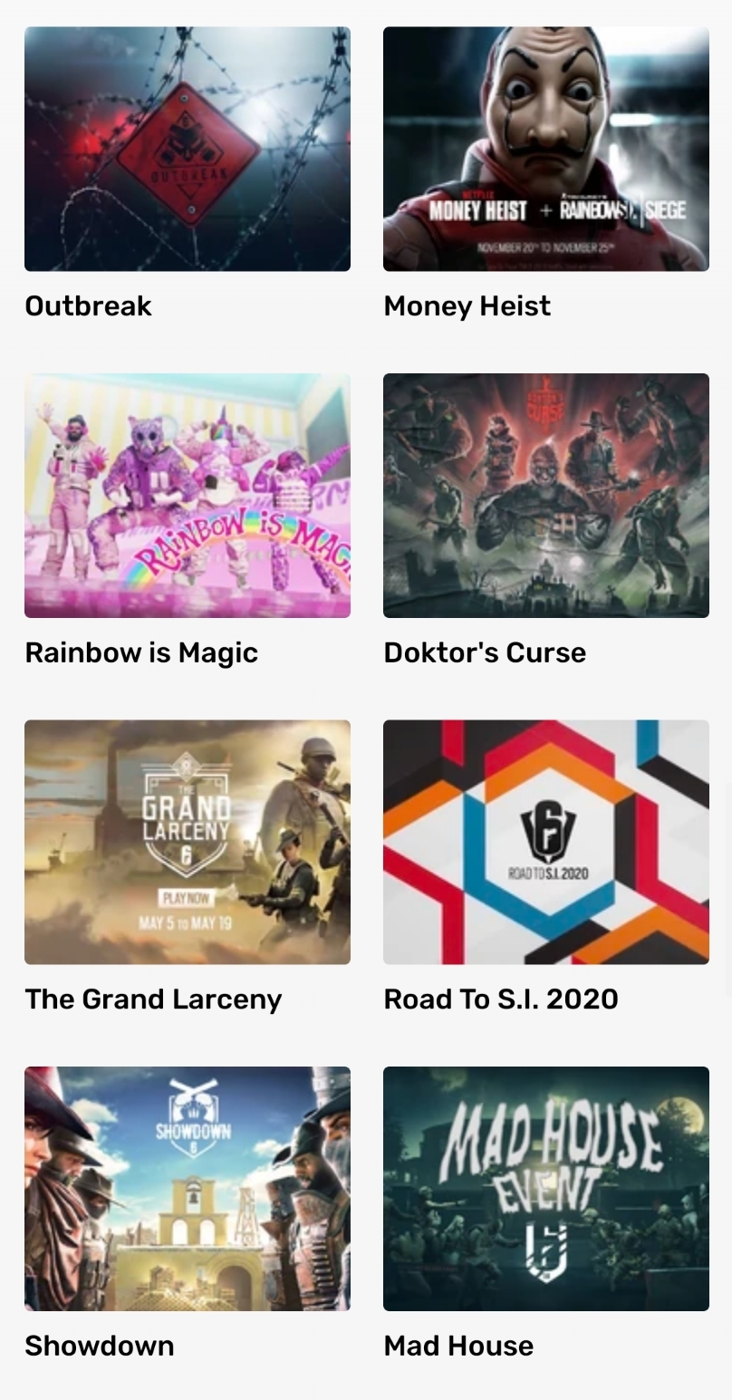 R6 Should Add An Event Playlist For All Of Their Fun Special Events You Could Make It Randomely Choose An Event When You Queue Up Might Spice Up The Game And We