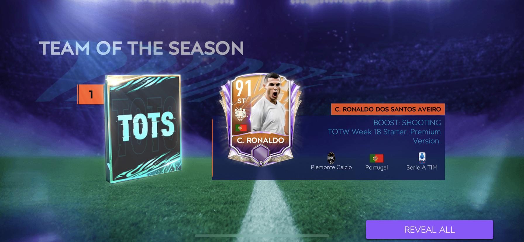 Fifa mobile may 27 serie a serie a tim team of the season tots. I Got A C Ronaldo Out Of A Tots Daily Pack R Fifamobile