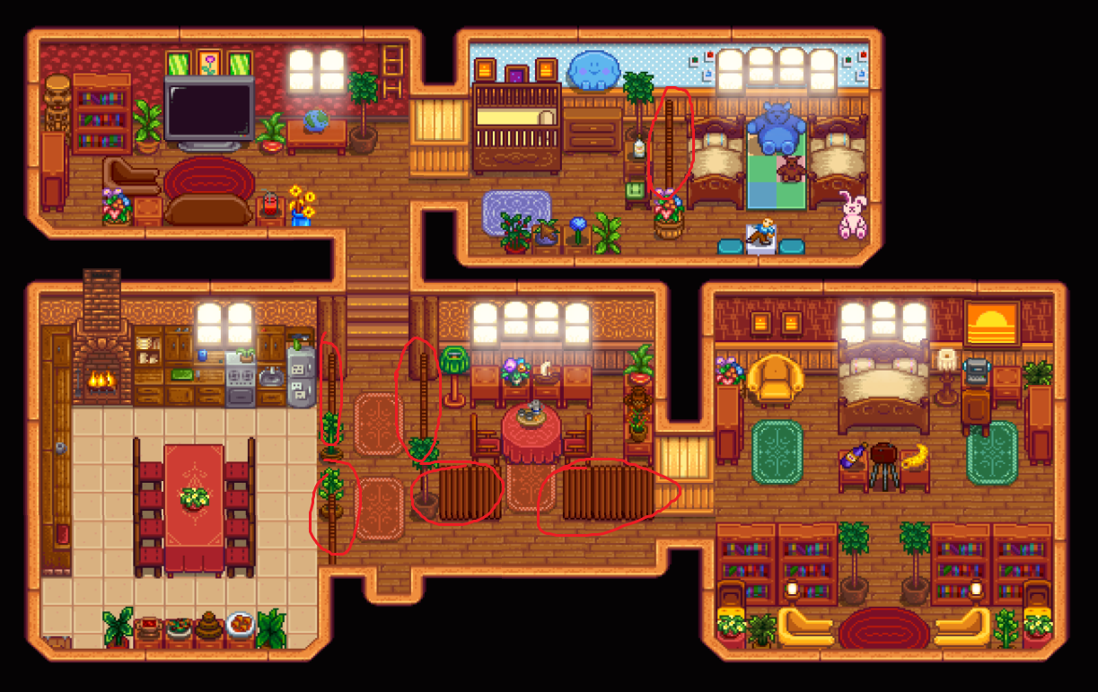 Stardew valley farmhouse starting interior designs screenshots from the official stardew valley wiki. Anyone know what these fence things are? : StardewValley