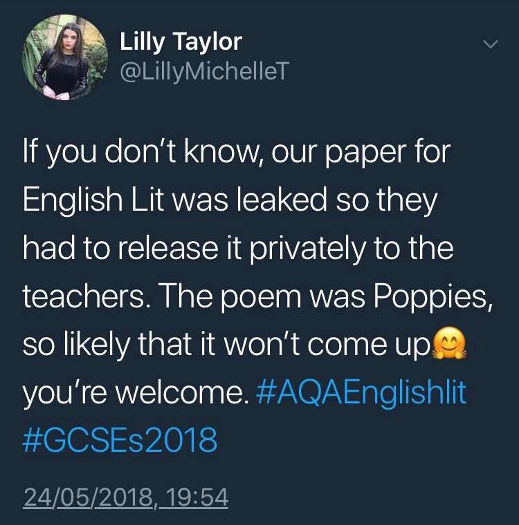 Are there any ap english lit and comp teachers out there? English Lit Paper 2 Was Meant To Be Poppies R Gcse