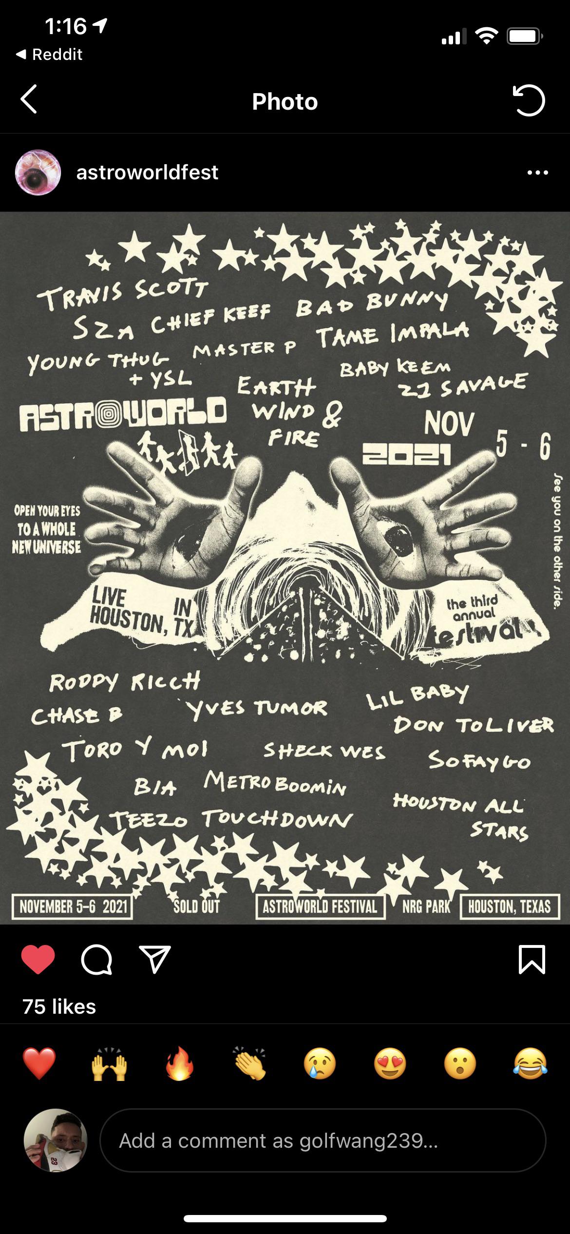 ASTROWORLD FESTIVAL LINEUP : travisscott