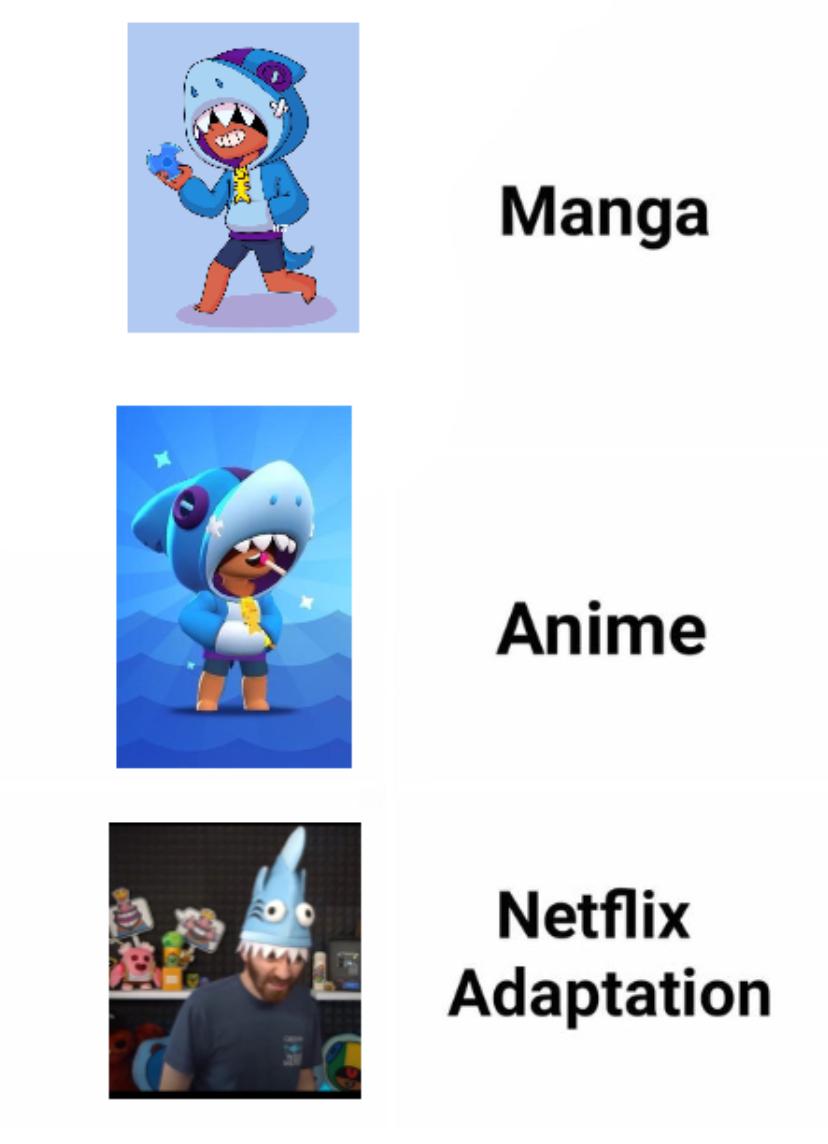 Manga anime netflix adaptation me and the boys checking out different meme templates from reddit tagged as anime meme. Manga Anime Netflix Adaption Of Shark Leon R Brawlstars