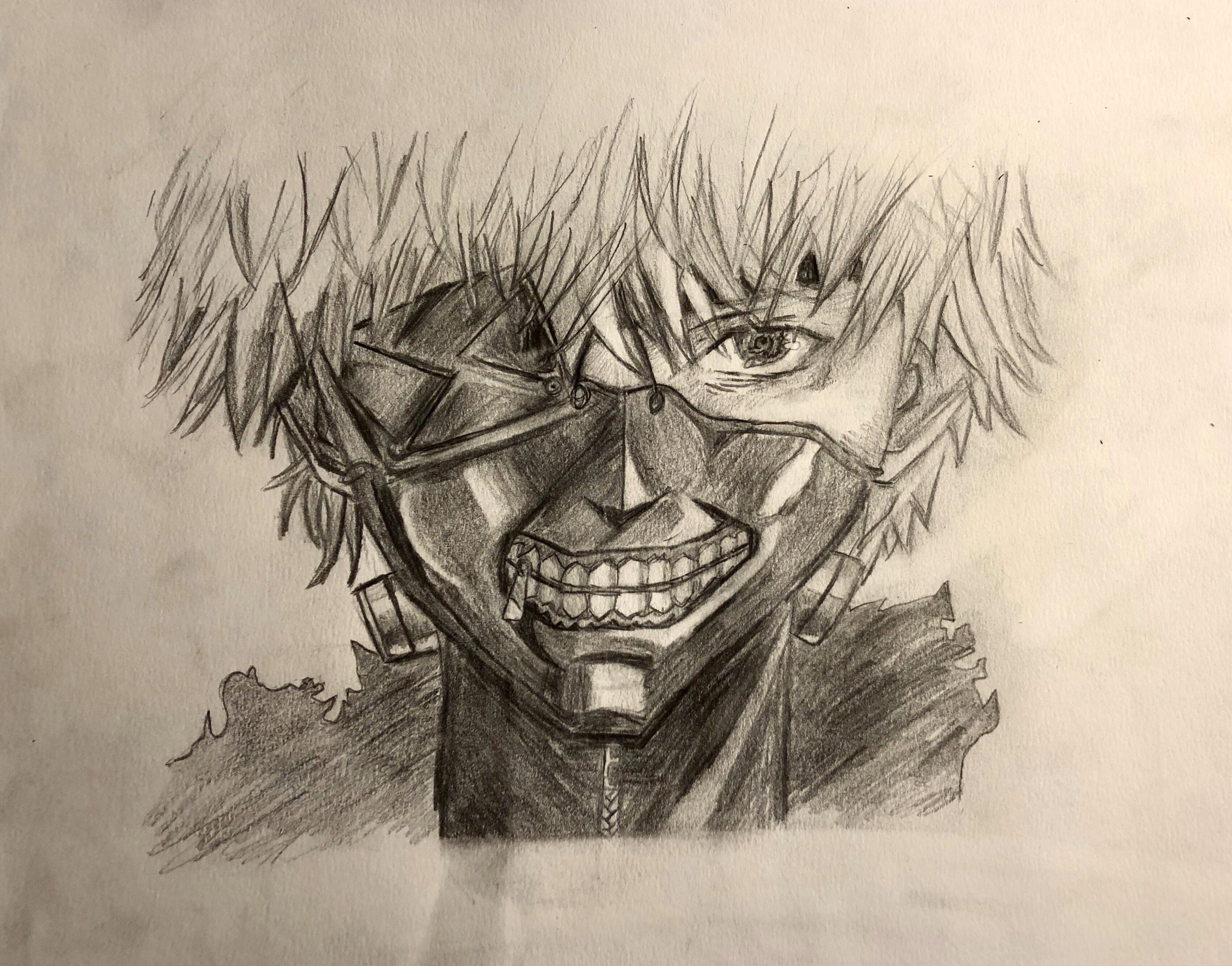 Step by step drawing tutorial on how to draw ken kaneki from tokyo ghoul for commissions email me at: My First Attempt At Drawing A Character From An Anime Kaneki From Tokyo Ghoul R Anime