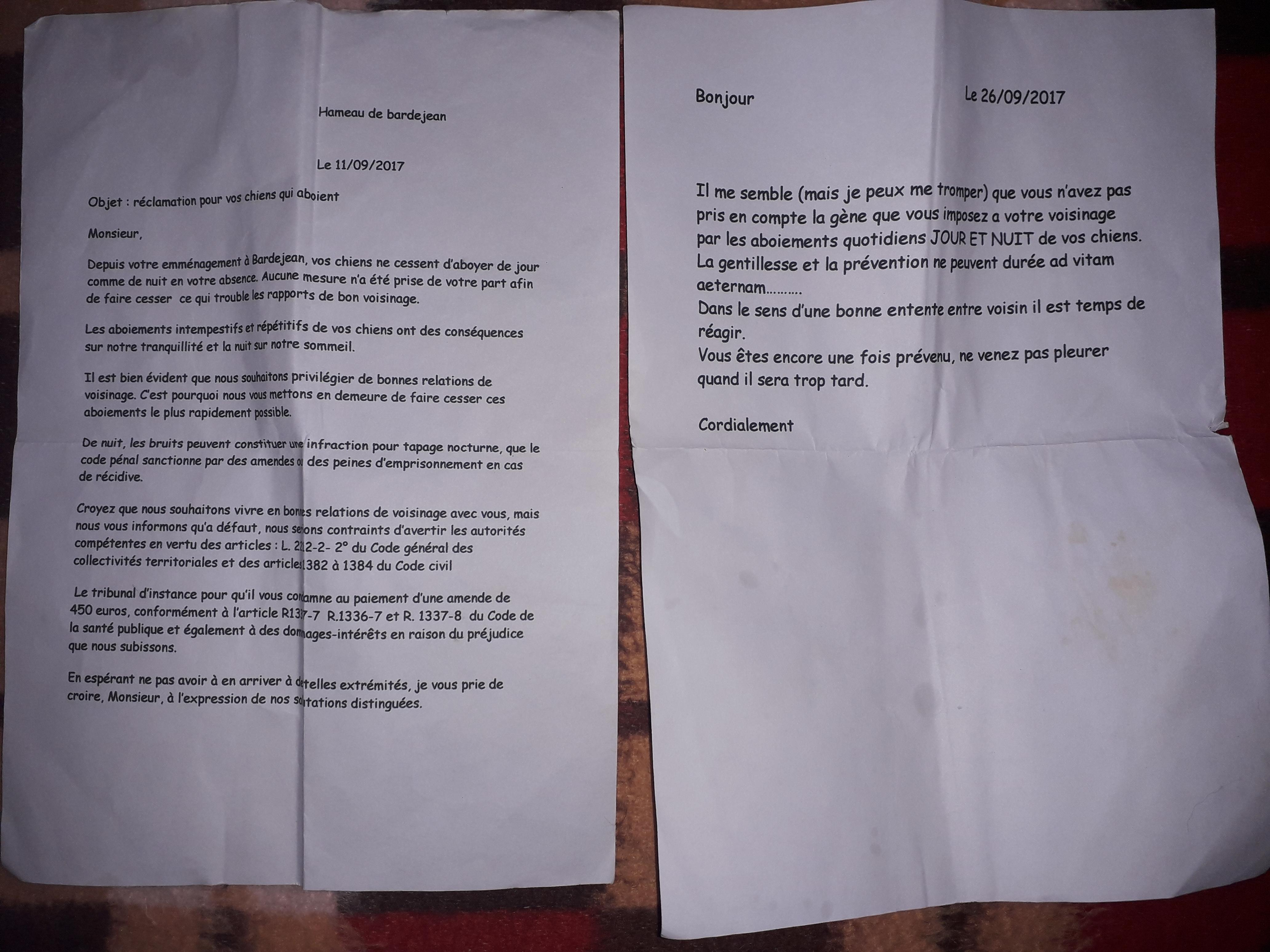 En cas de bruits répétitifs notamment, l'envoi d'un courrier peut permettre de régler la situation à l'amiable. Lettres Anonymes De Bienvenue Dans Mon Voisinage France