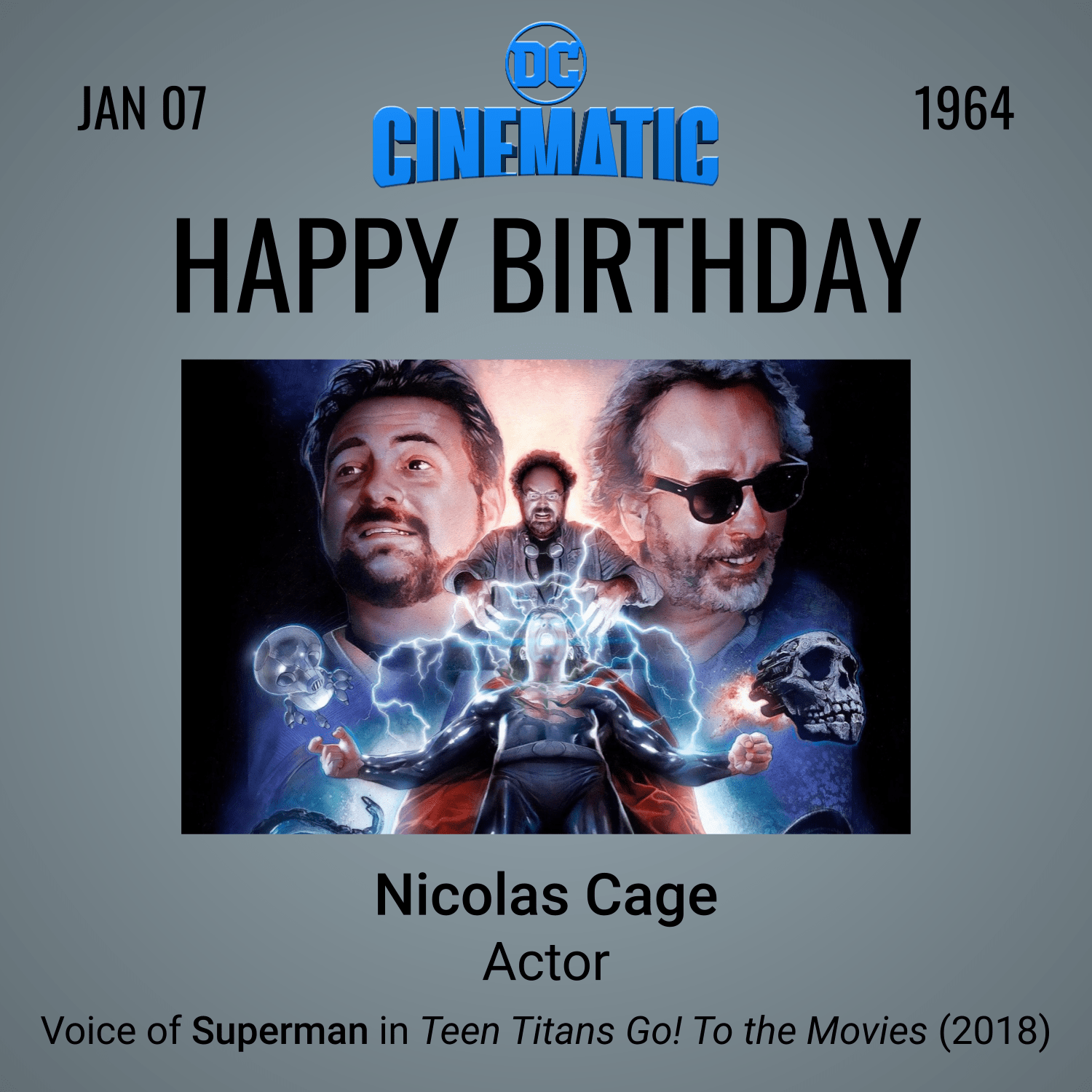 Appreciation Happy Birthday To Nicolas Cage Who Voiced Superman In Teen Titans Go To The Movies 2018 He Turns 57 Today Do You Think He Could Show Up With A Flash R Dc Cinematic