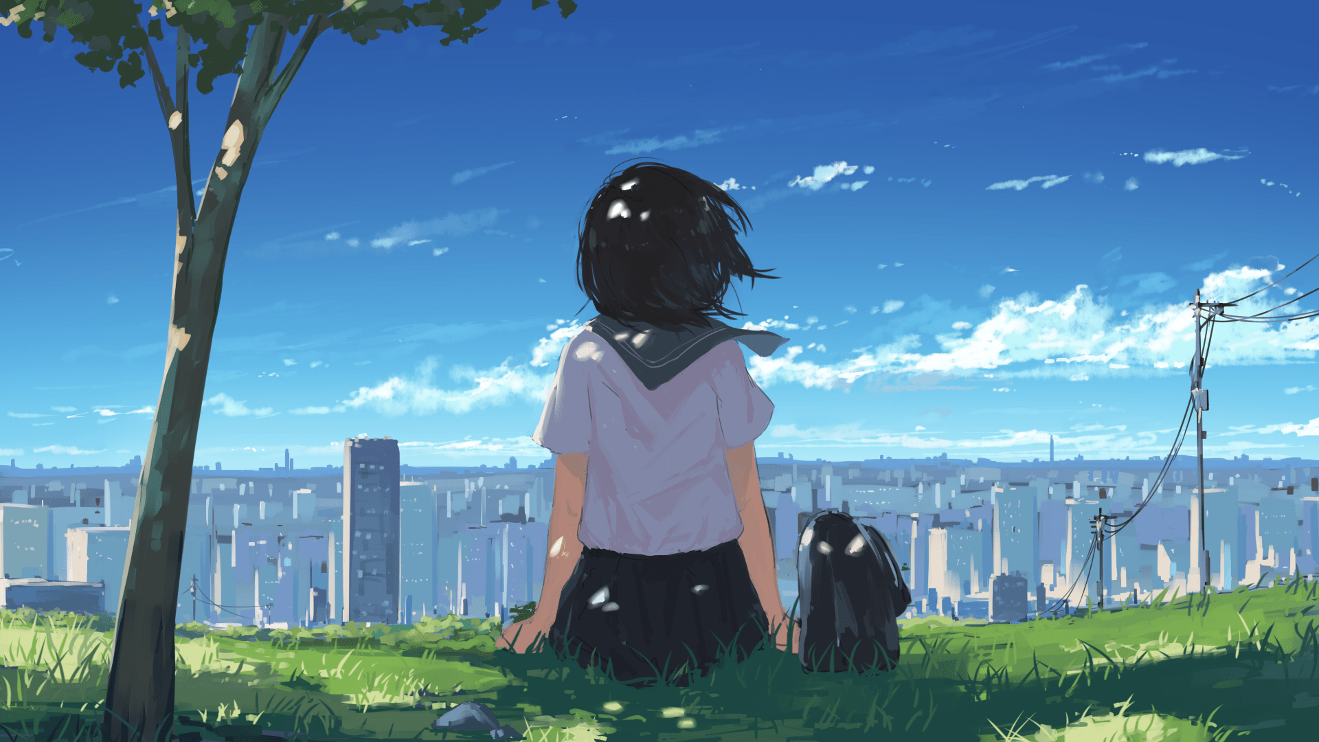 All this wallpaper is for personal use only. Anime Girl 1920x1080 Wallpaper