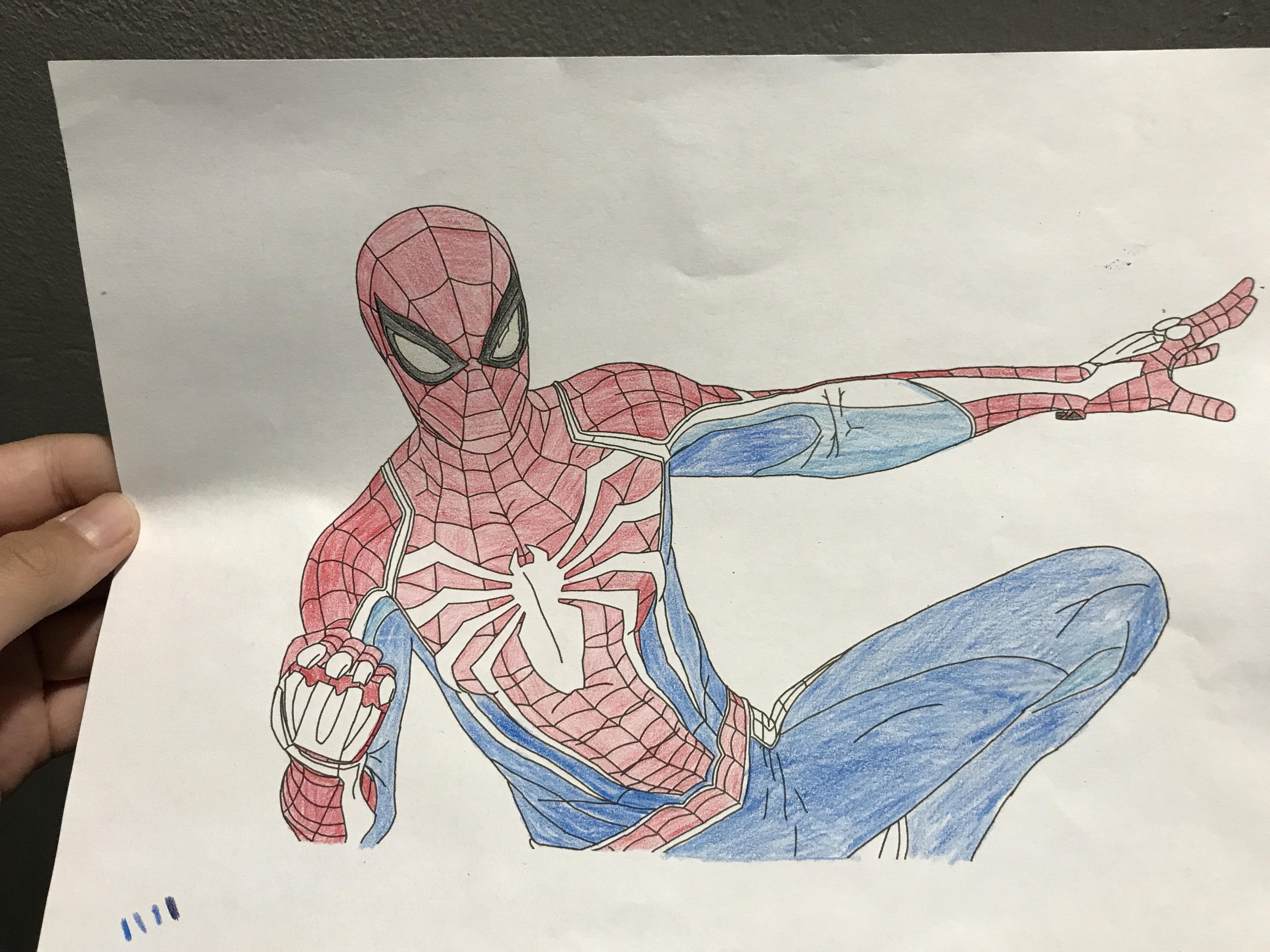 I Colored Didn T Draw A Spider Man Ps4 Picture And Any Ways To Make The Red Look Darker And More Real Please Tell Me Spiderman