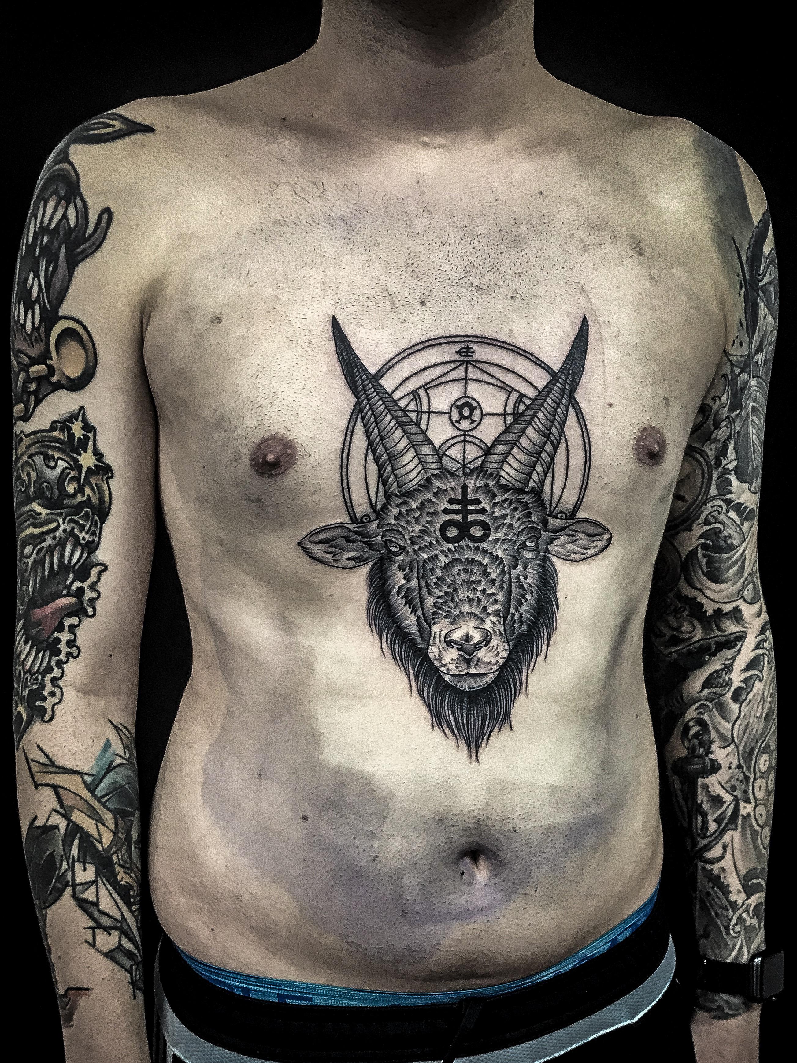 Baphomet Tattoo Done By Alan Wood @ Main Street Tattoo Company – Tattoo Lover Family 3474_x_2606_jpg