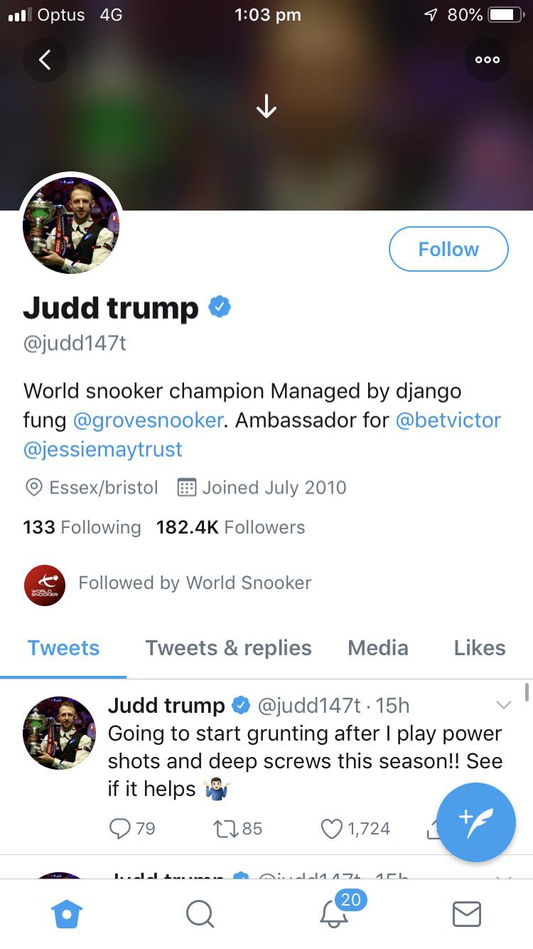 Sticking out your rear in a fitness pose: Banger tweet from Trump : snooker