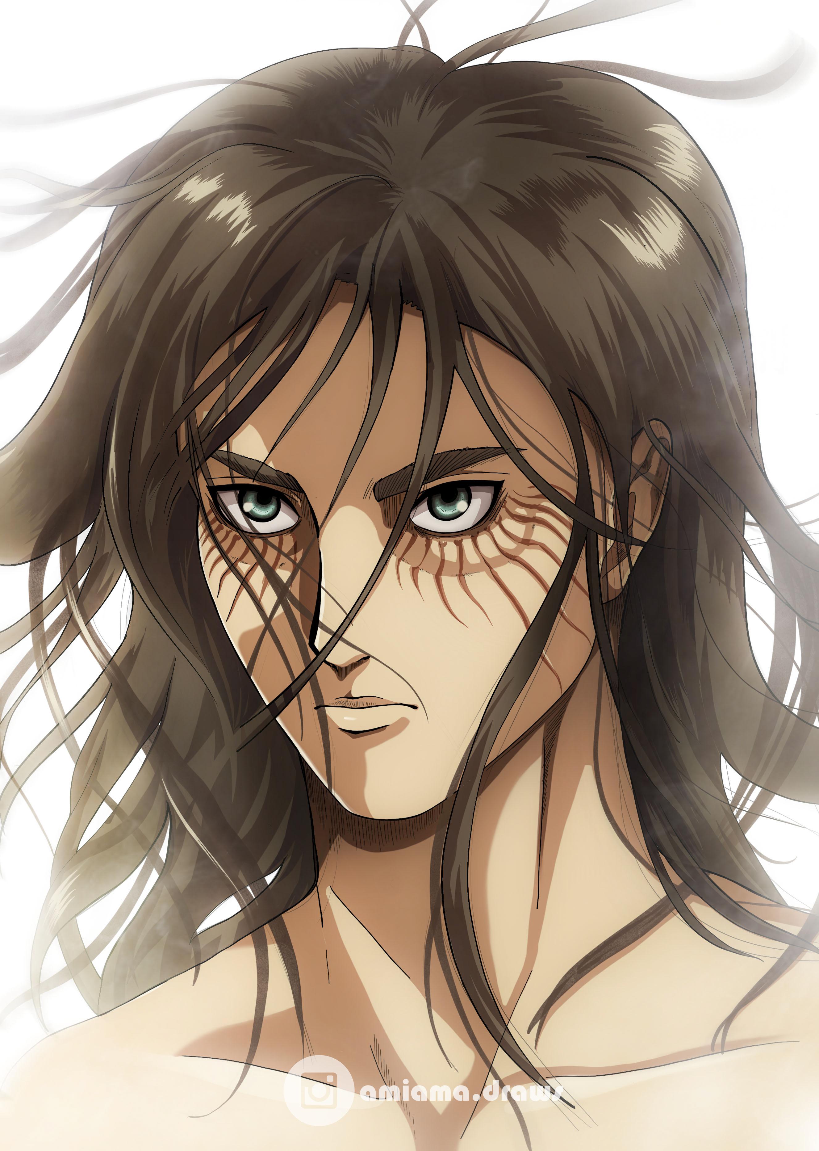 Eren yeager ( エレン・イェーガー eren . Eren art - vol. 30 cover in anime-style : titanfolk