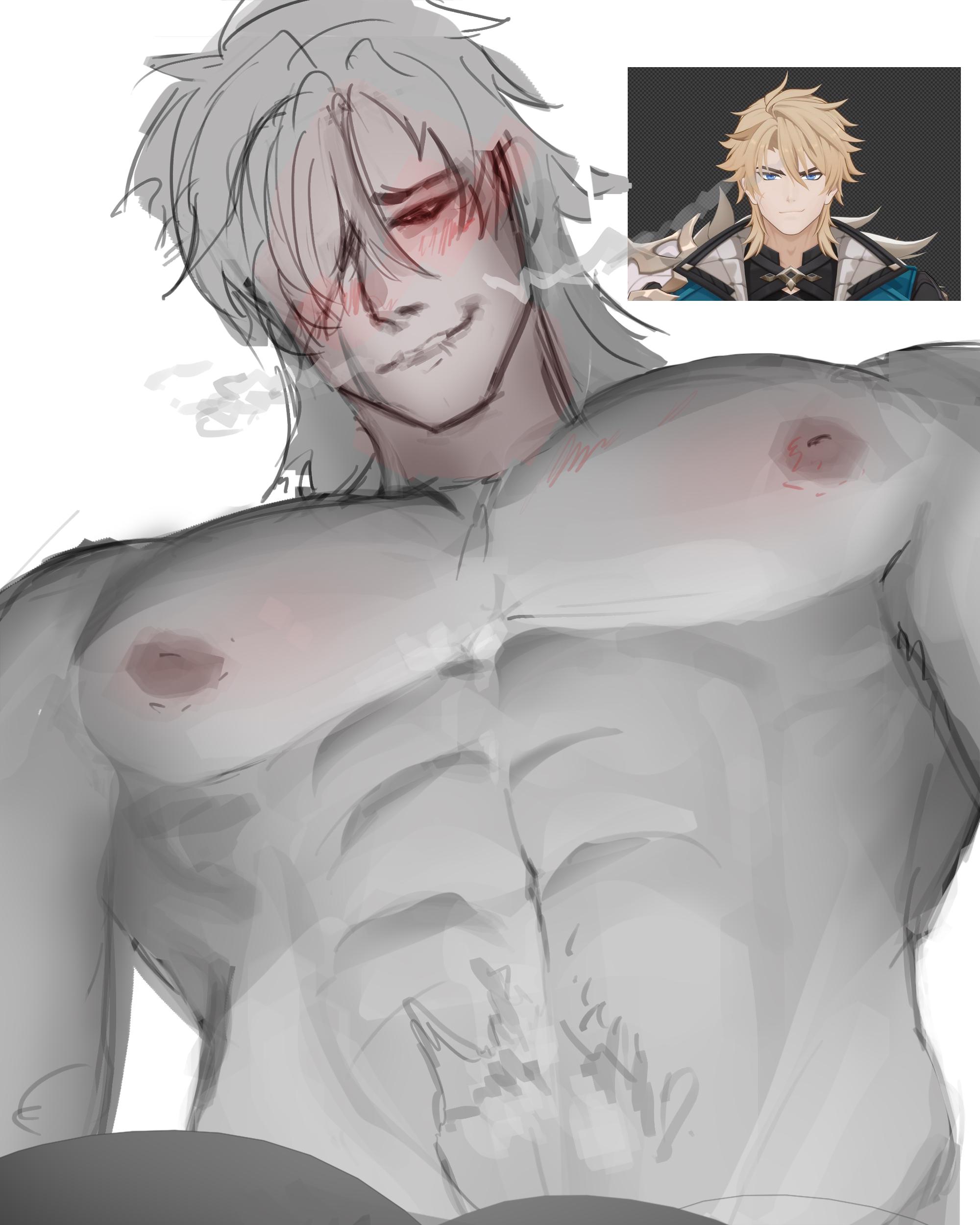 Varka Genshin Impact Sketch by ME! – Gay Porn Comic