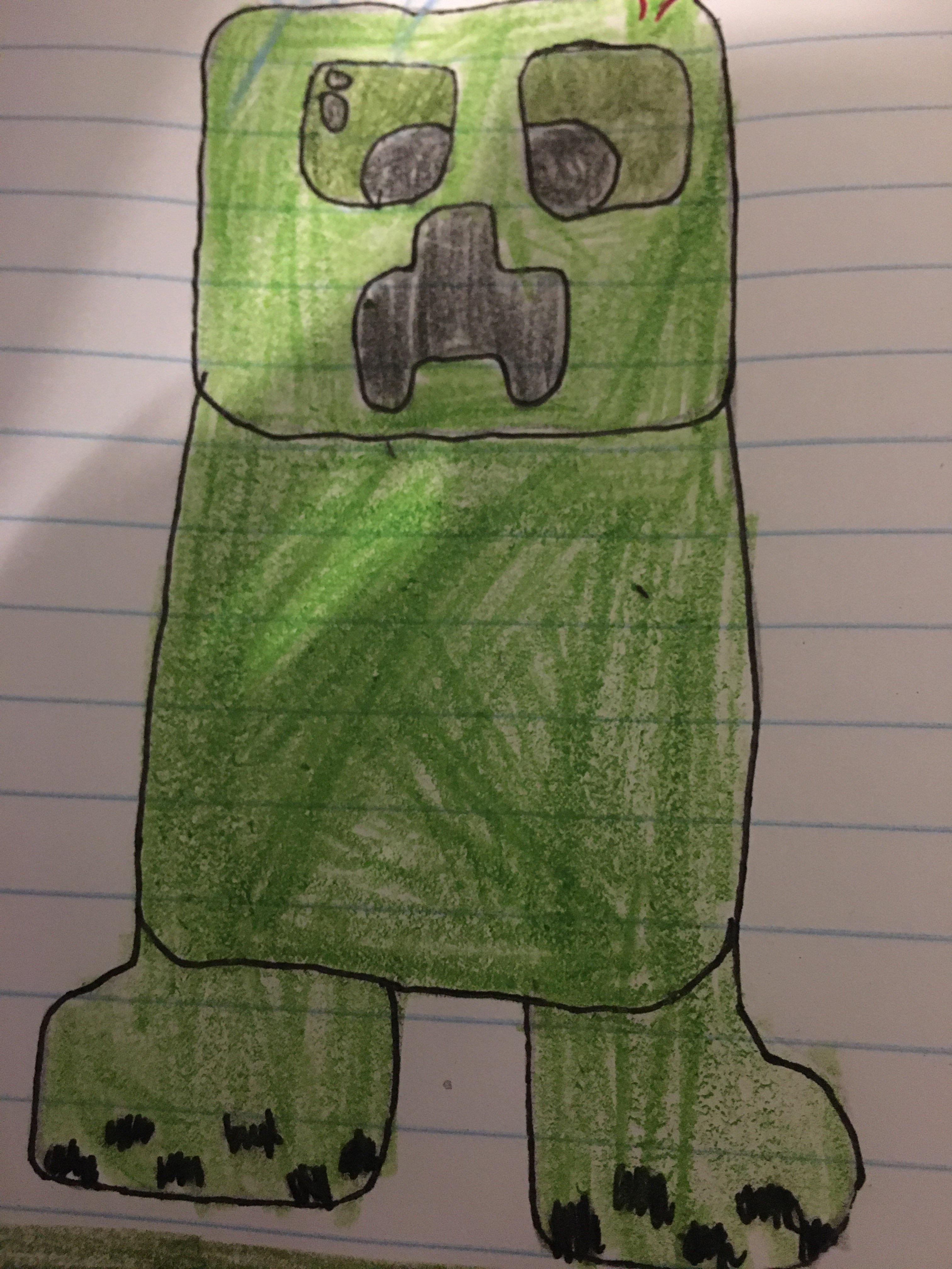 Hello I Am Not The Best At Drawing But Here Is A Cute Creeper Minecraft