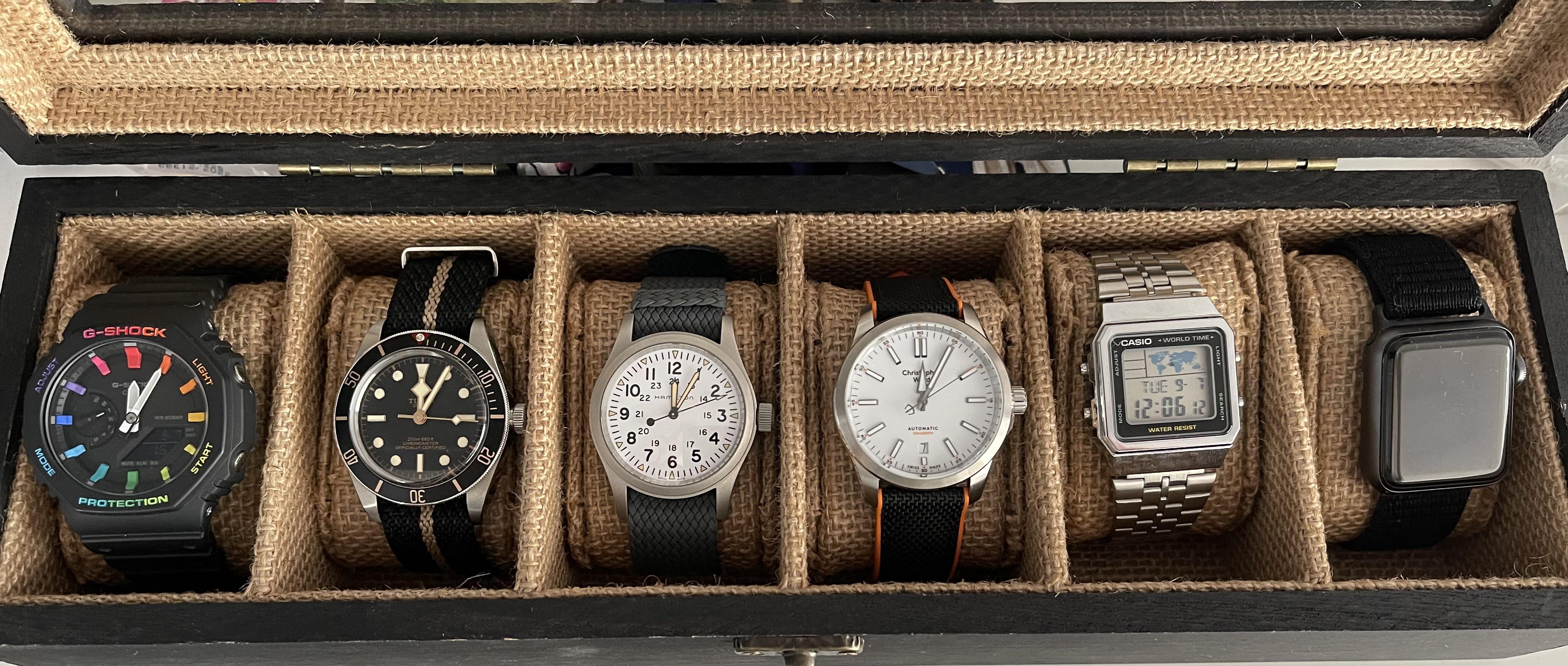 Just Started This Watch Journey This Is My Collection So Far Ones I Will Be Adding Will Be Cartier Santos Rolex Dj 36 And Black Bay Panda P P Approved You Reckon Prideandpinion