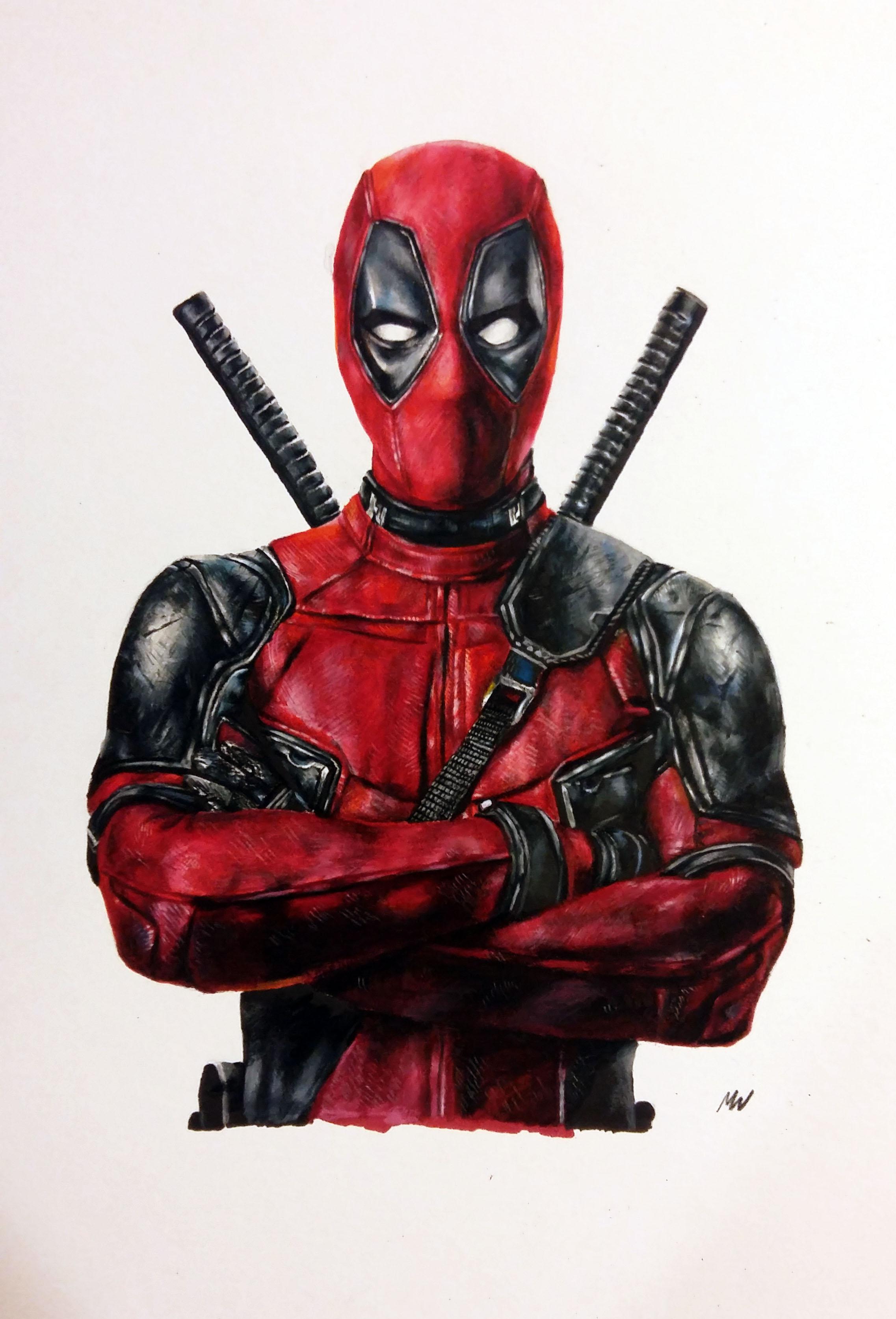 Deadpool aura droit a sa serie animee. My Colour Pencil Deadpool Drawing : r/Marvel