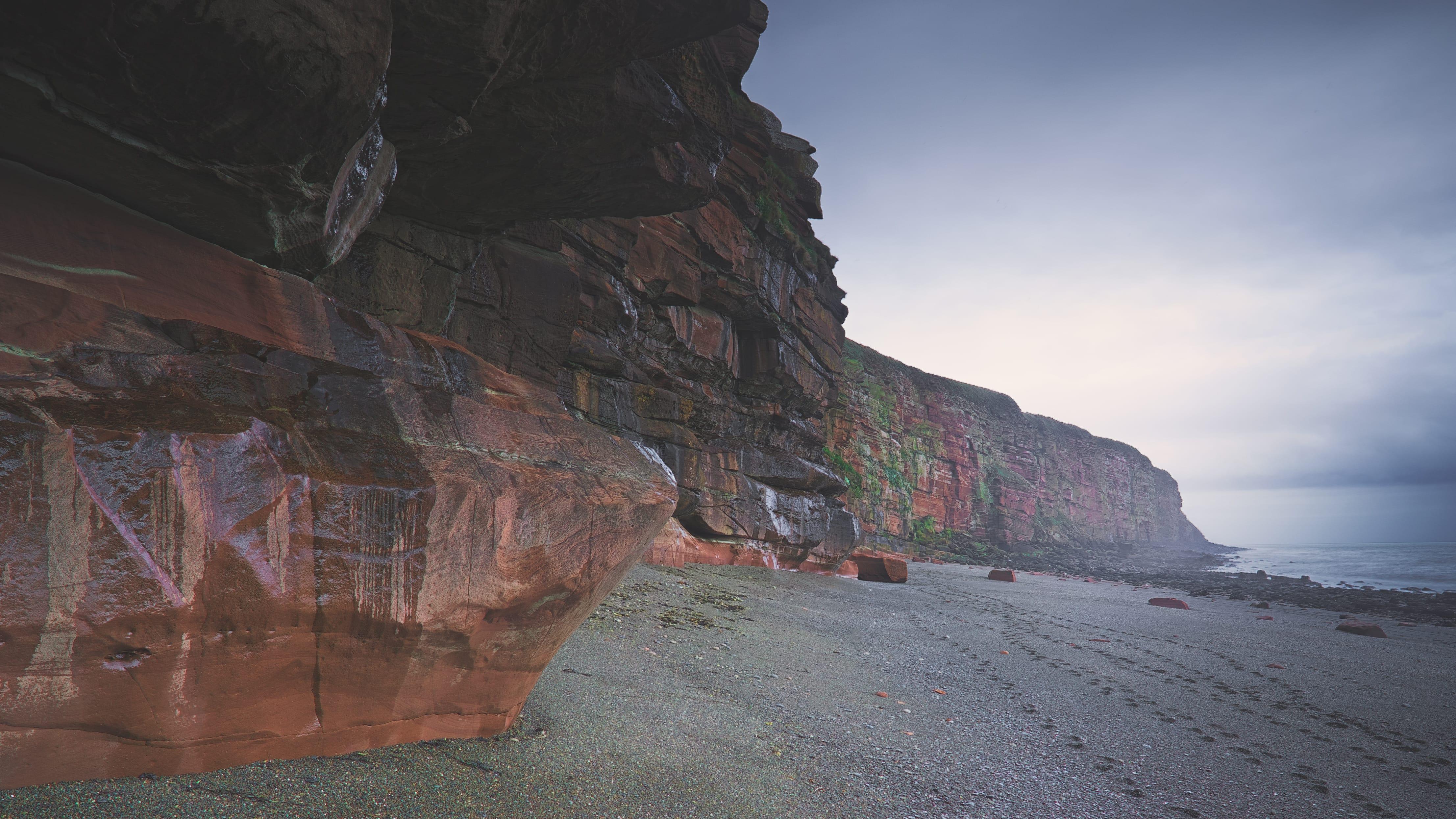 Discover a remote coastal stretch of cliffs, caverns and boulders in which illegal goods were stashed during the 19th century. The Cliffs Of Jenga Or Fleswick Bay More Accurately St Bees Head Cumbria England Oc 4427x2490 R Earthporn