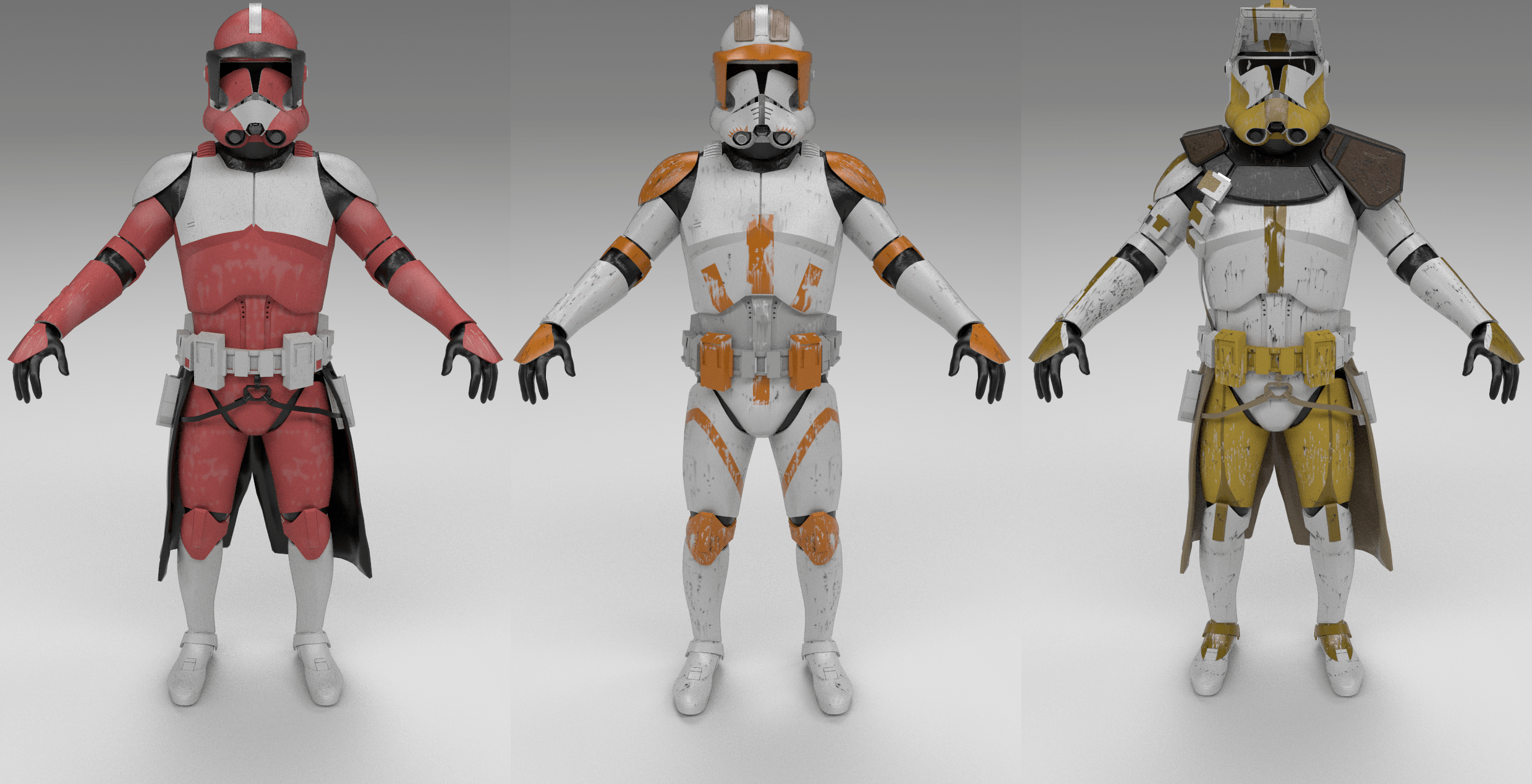 3 Clone Commanders Using Battlefront 2 Models Starwarsbattlefront