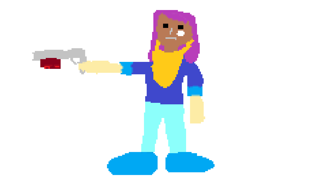 Simple illustration of shelly from brawl stars, using geometric figures. Shelly (I'm Not a Good Pixel Artist) : Brawlstars