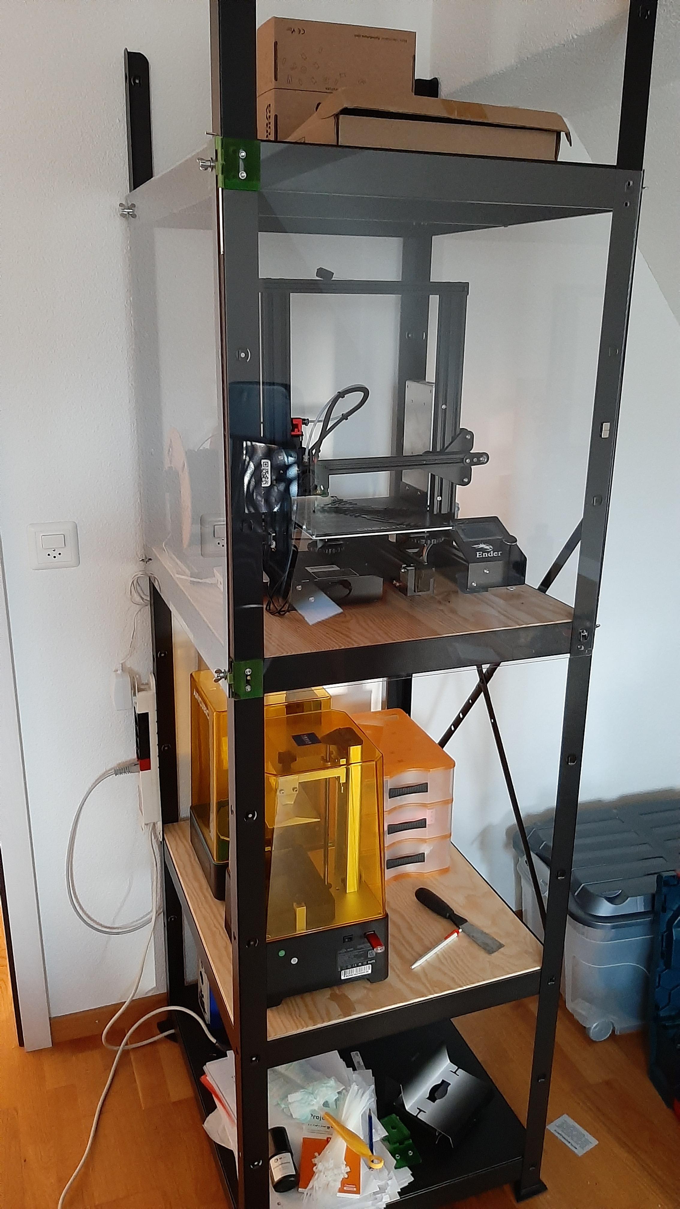 My Choice Of Ikea Enclosure Bror Enough Space For My Ender 3 Photon Mono And Wash Cure Station 3dprinting