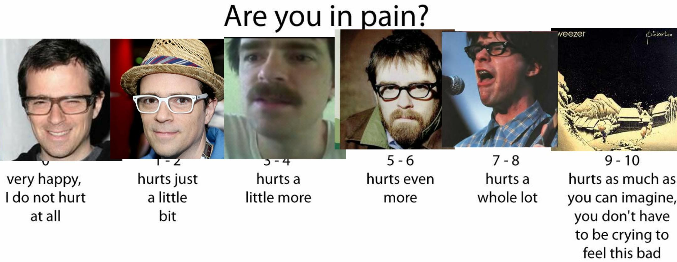 Rivers Cuomo Memes - Rivers Cuomo Pain Scale Weezer