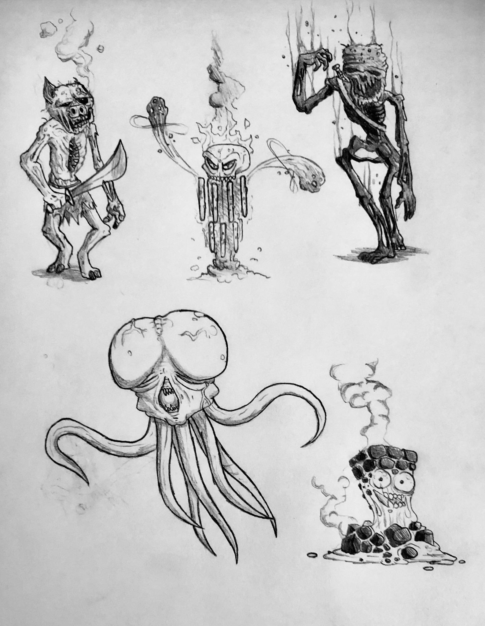 Since You Guys Liked My Last Sketches So Much Here S Some Cartoonish Non Blocky Nether Mobs Critiques Welcome R Minecraft