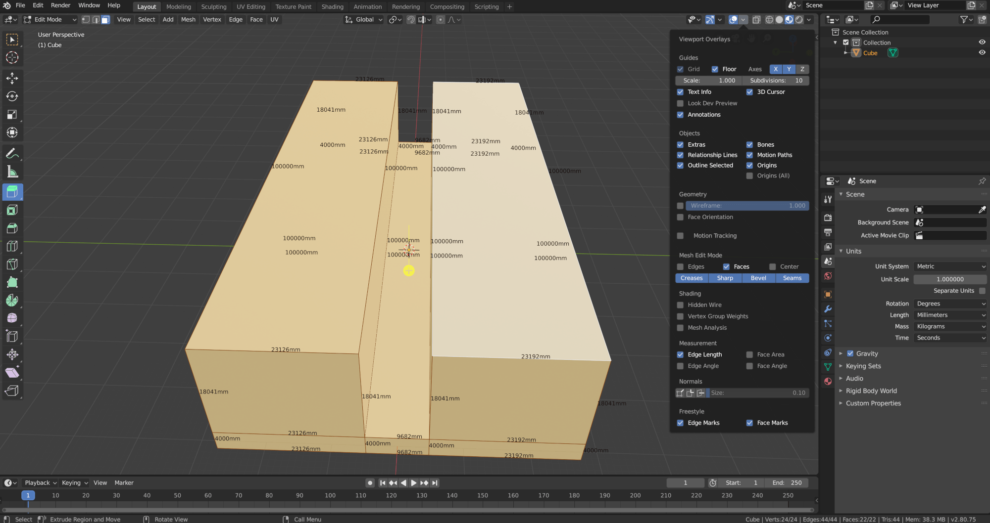 Blender 2 8 Making An Object With Exact Dimensions Blender Stack Exchange