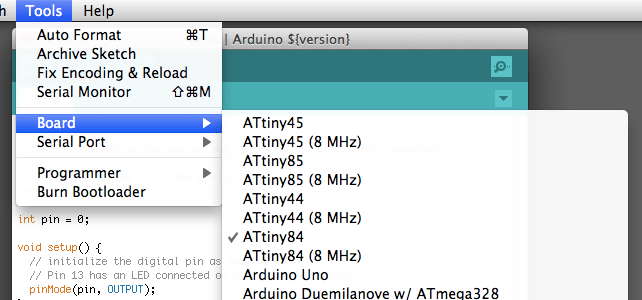 Arduino board definition