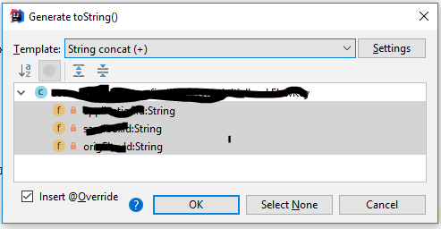 Select Fields and keep the default template as such