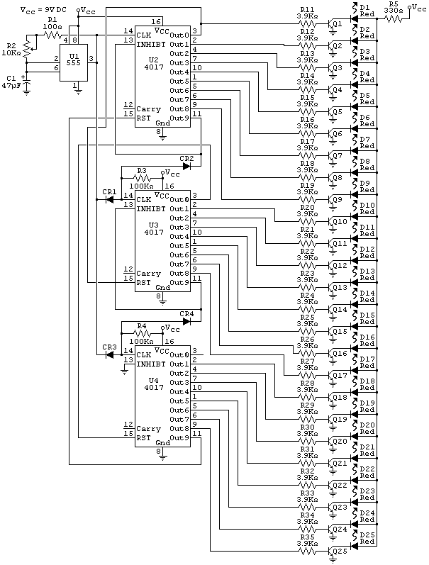 Christmas is one of my favorite holidays, the snow, the lights, santa, gifts! Circuit Diagrams For Led Chaser Christmas Lights Electrical Engineering Stack Exchange