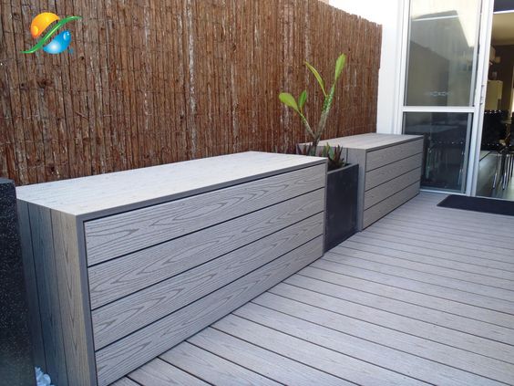 We use stainless steel foot pads that prevent rust and corrosion from creeping up the bench. waterproofing - How to waterproof outdoor storage bench