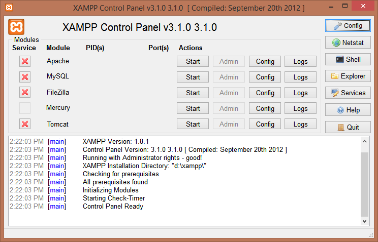 26/04/2020 · cara mengganti port apache di xampp. Xampp - Apache Shuts Down Unexpectedly, Empty Log File And