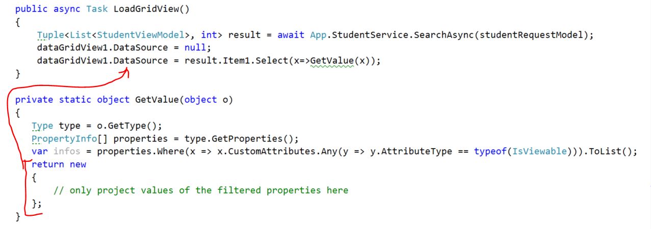 C Linq Select属性 如果具有自定义属性 码农家园
