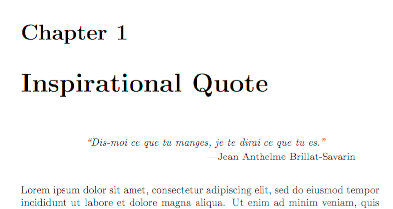 If you're writing academically, chances are you've been tasked with writing a paper that follows apa style. Inspirational Quote At Start Of Chapter Tex Latex Stack Exchange