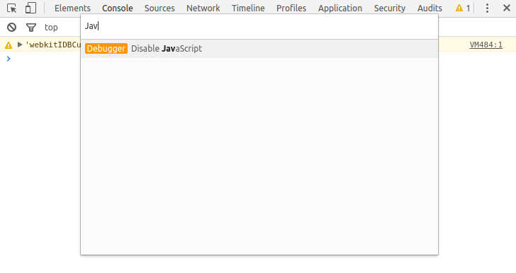 disabling js via command menu