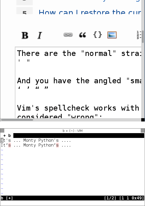 Como Posso Usar A Verificacao Ortografica Do Vim Com Aspas Inteligentes