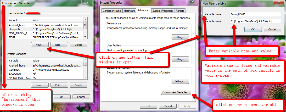 Steps to set the java_home and update the path environment variables on windows 10 to run programs written in java. java - How to set java_home on Windows 7? - Stack Overflow