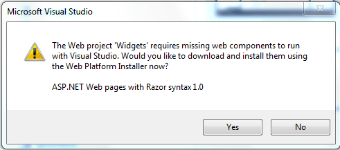 Visual Studio提示使用razor语法1 0安装asp Net网页 码农家园