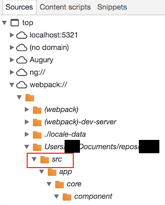 src destination in Chrome Developer Tools