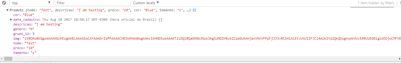 Object with base64 attribute