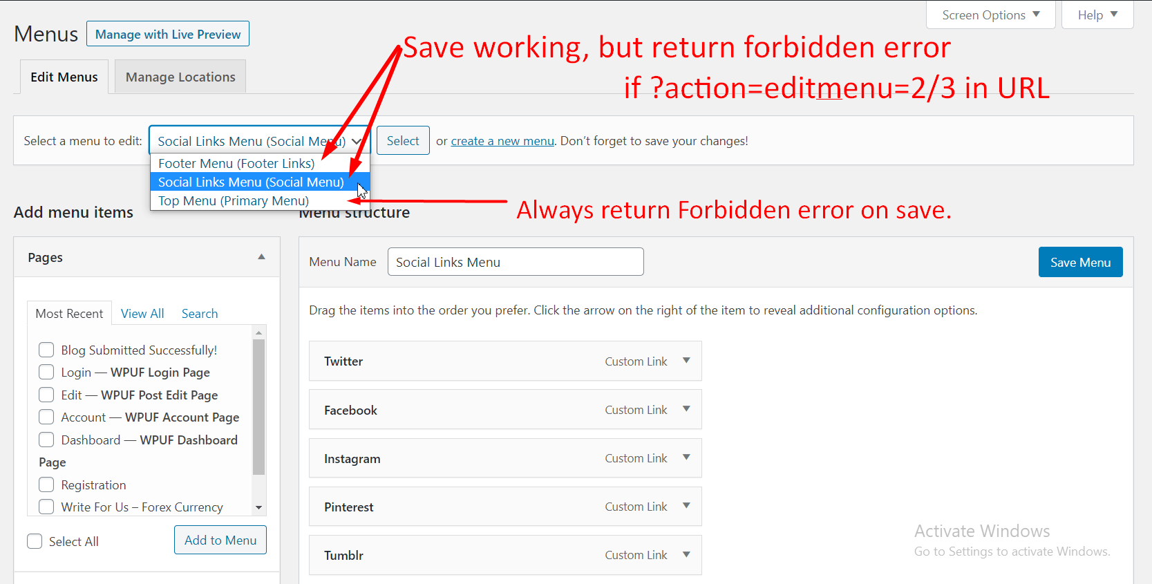 How to fix 403 forbidden error · check if the url is typed properly · clear your browser's cache · uninstall any recently installed plugin · check . Wordpress 403 Forbidden Error Only For Specific Menu Stack Overflow