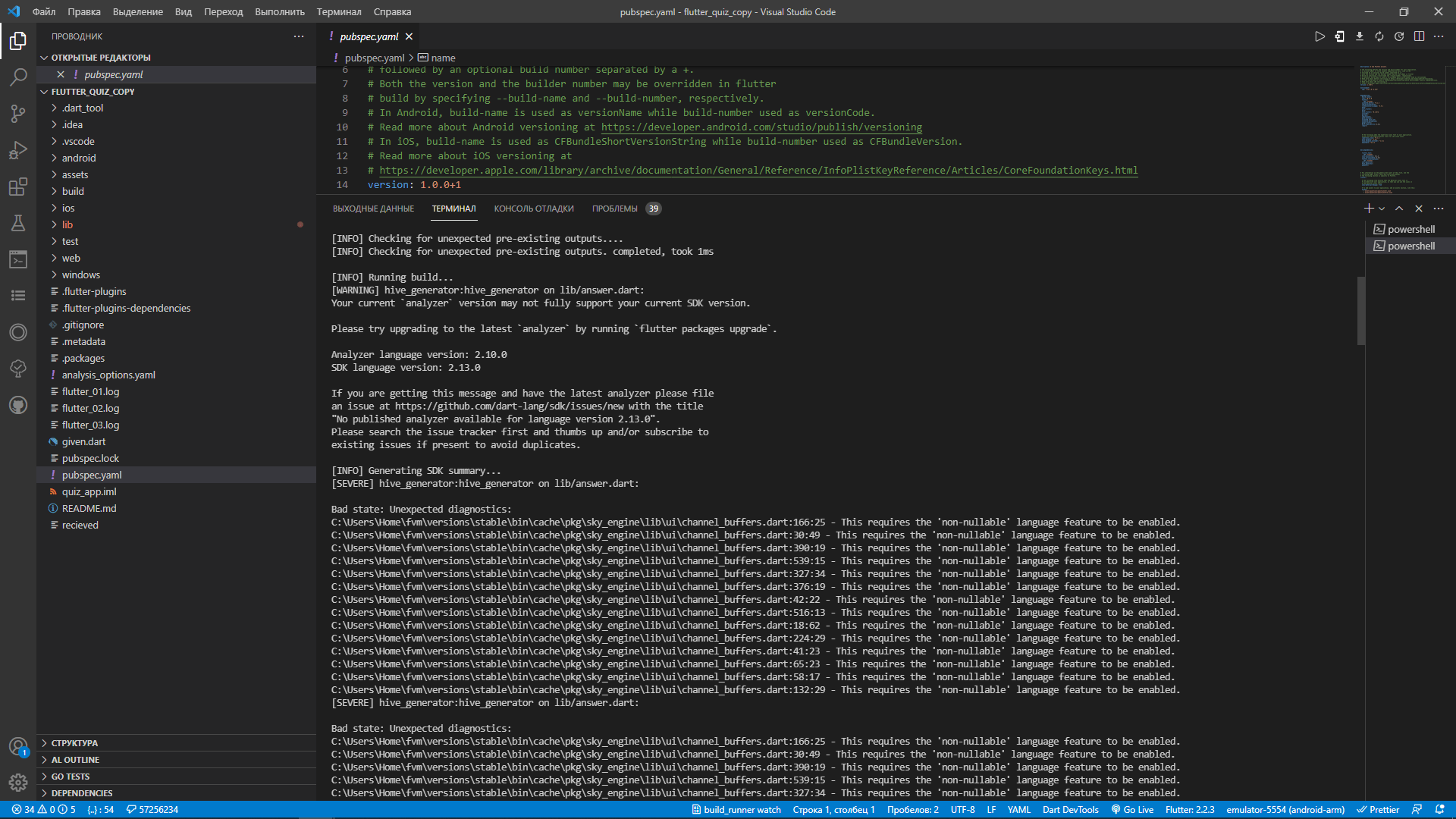 How Can I Solve The Problem With The Build Runner This Requires The Non Nullable Language Feature To Be Enabled Stack Overflow