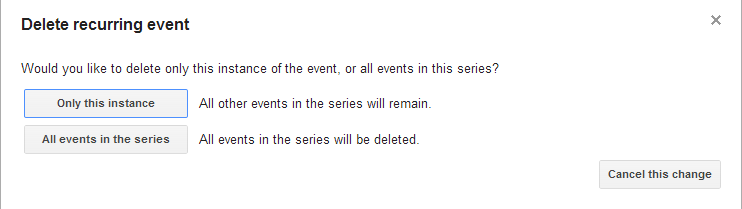 Can i restore timely events . How To Delete All Upcoming Instances Of A Repeating Event In Google Calendar Web Applications Stack Exchange